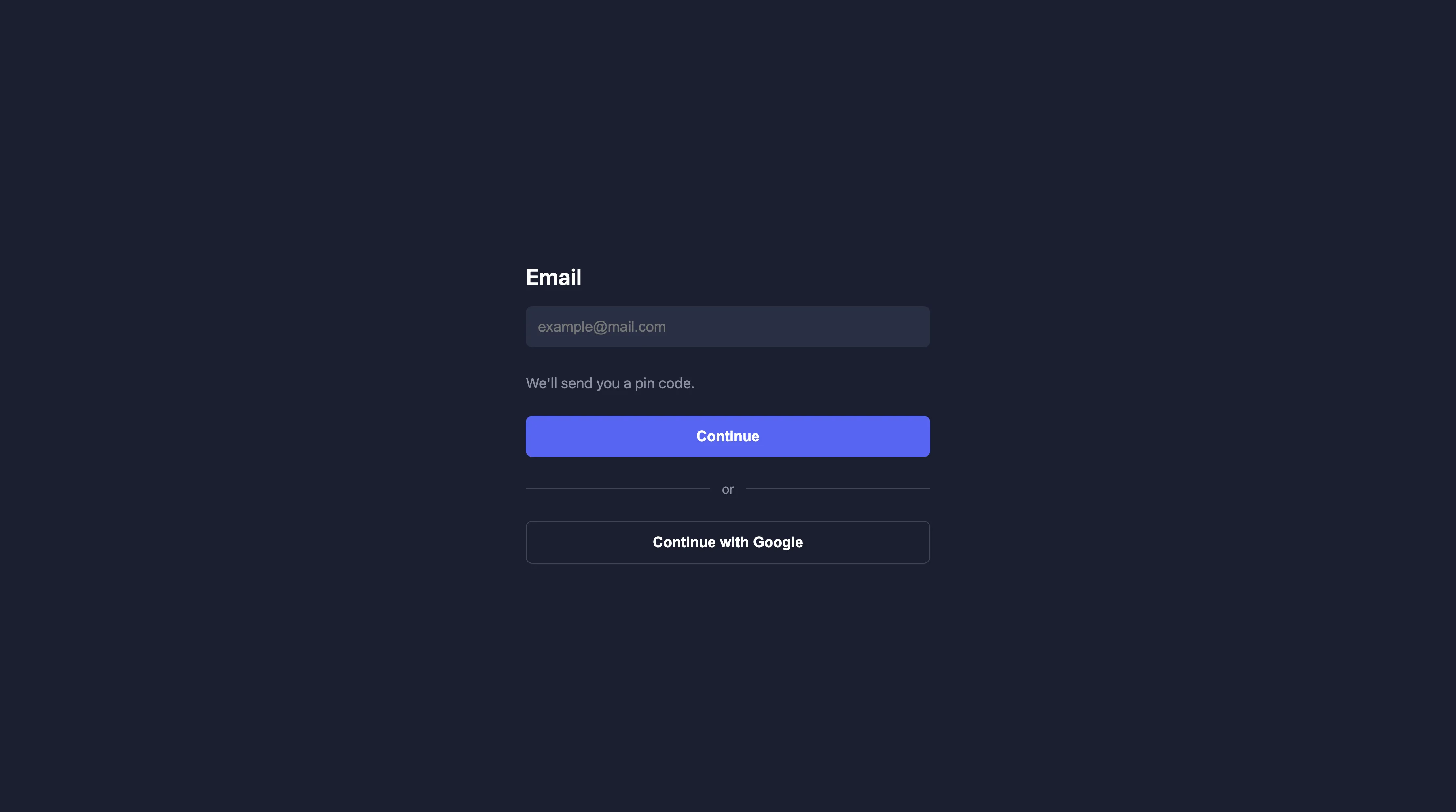 Account creation form